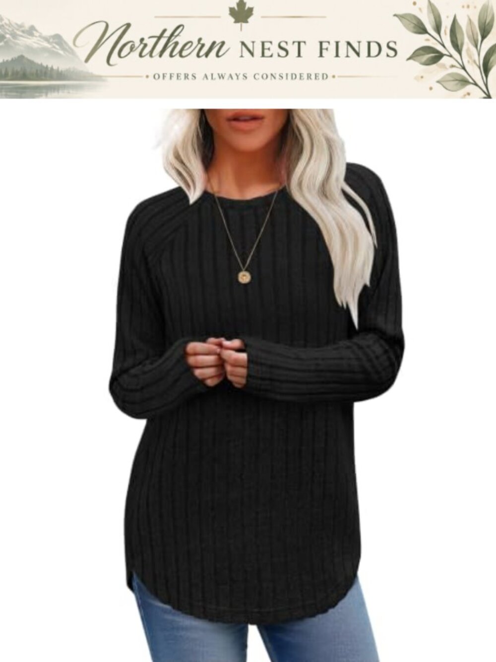 Women's Long Sleeve Tunic Sweater Crewneck Pullover Loose Fit